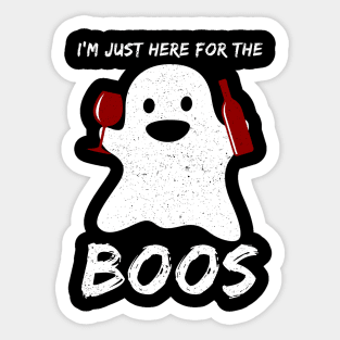 I'm just here for the boos Funny Wine Lover Halloween Sticker